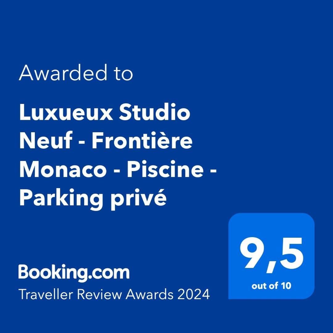 Luxueux Studio Neuf - Frontiere Monaco - Piscine - Parking Prive 外观 照片